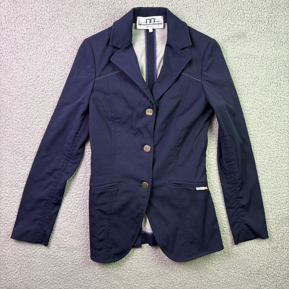 Alessandro Albanese Blazer Womens XS Blue Jacket Easy Care Equestrian Show Coat